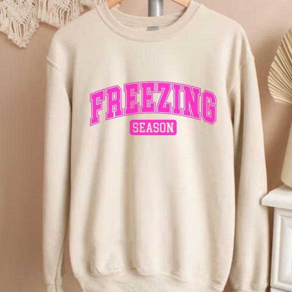 Freezing Season Red Long Sleeve Unisex Crewneck Sweatshirt - Picture 7 of 9